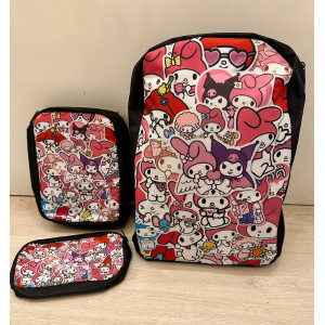 MY MELODY 2  BACKPACK. REBAJAS. ANTES 35€ AHORA 25€ CON ESTUCHE Y BANDOLERA DE REGALO